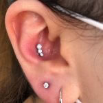 Beautiful conch piercing, with swarovski crystal jewellery by Joe Espin and Jay Bevins of Mala Piercing in Romford