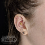 Curated ear with Daith piercing by Mala Piercing